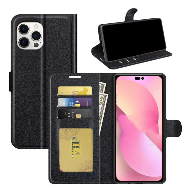 Étui portefeuille en cuir pour iPhone 16 Pro Étui portefeuille en cuir pour iPhone 16 Pro